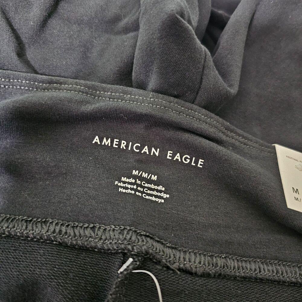 American Eagle Mid Rise Festival Flare Leggings Black‎ Medium - Picture 5 of 8